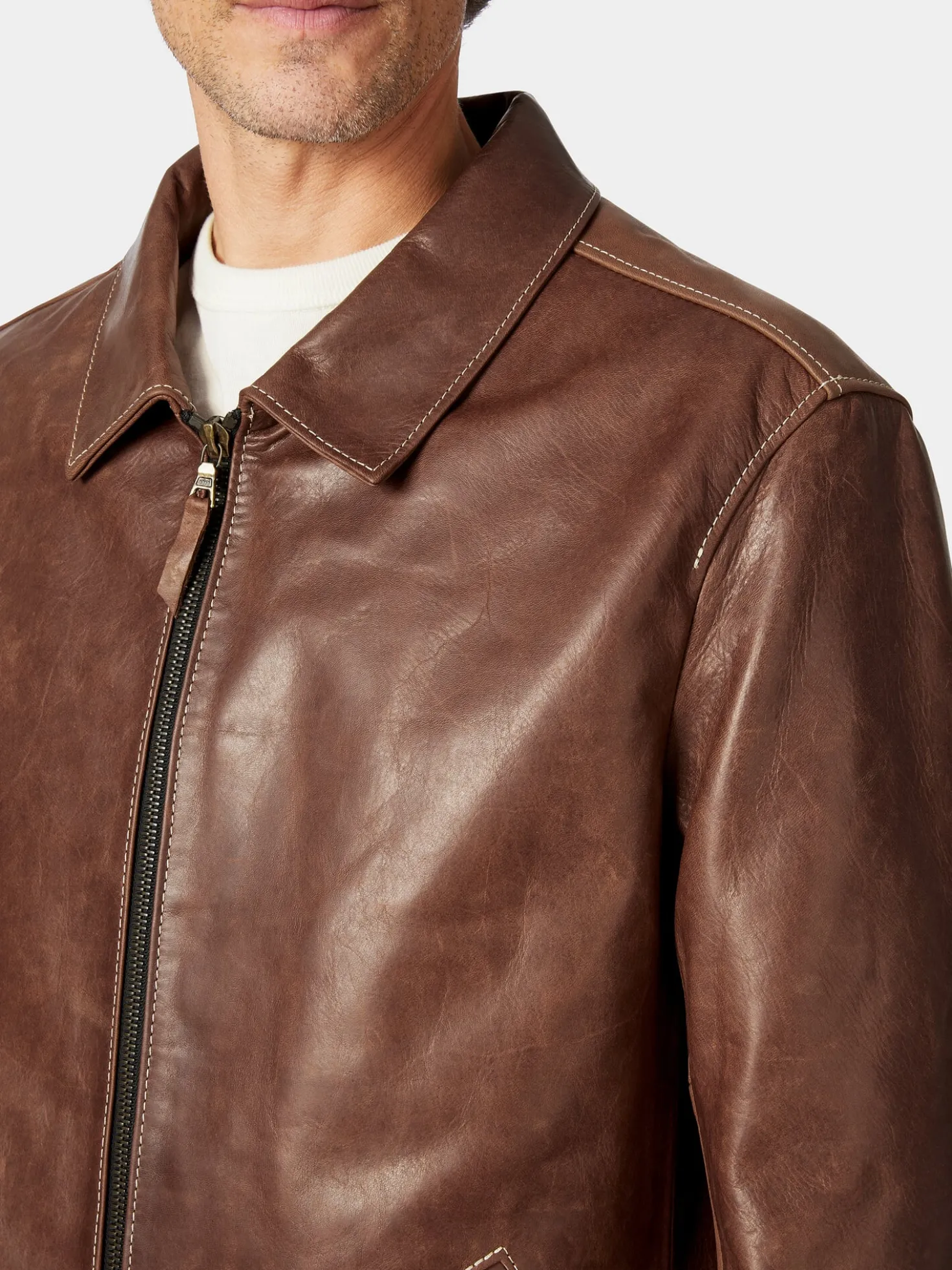 Herren-Pferdelederjacke Pull-up