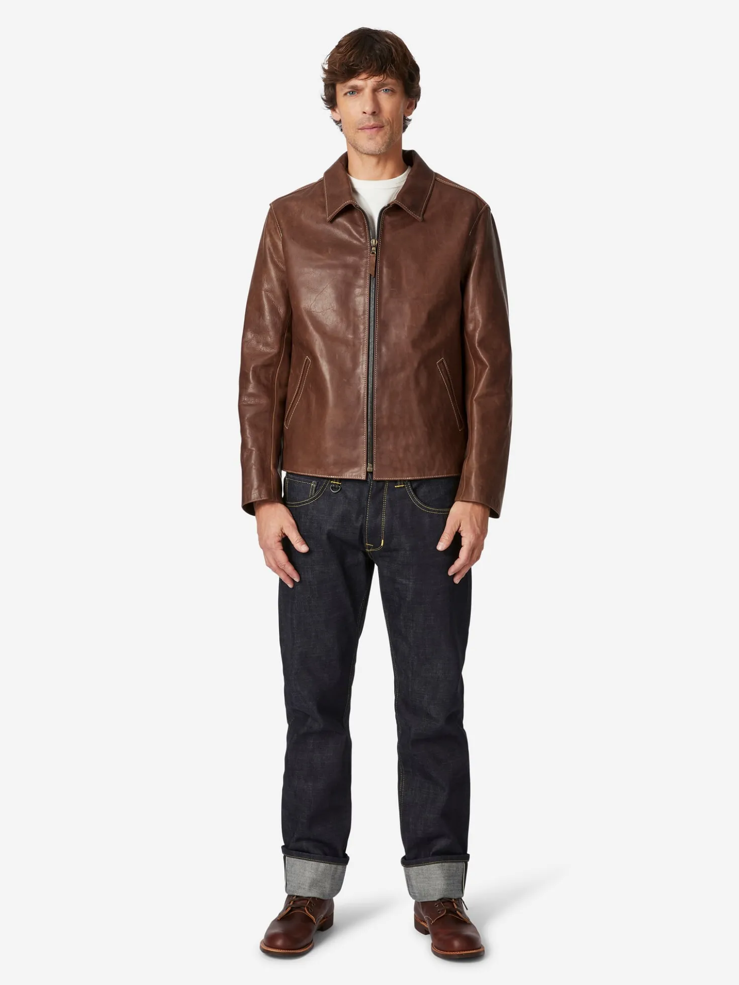 Herren-Pferdelederjacke Pull-up
