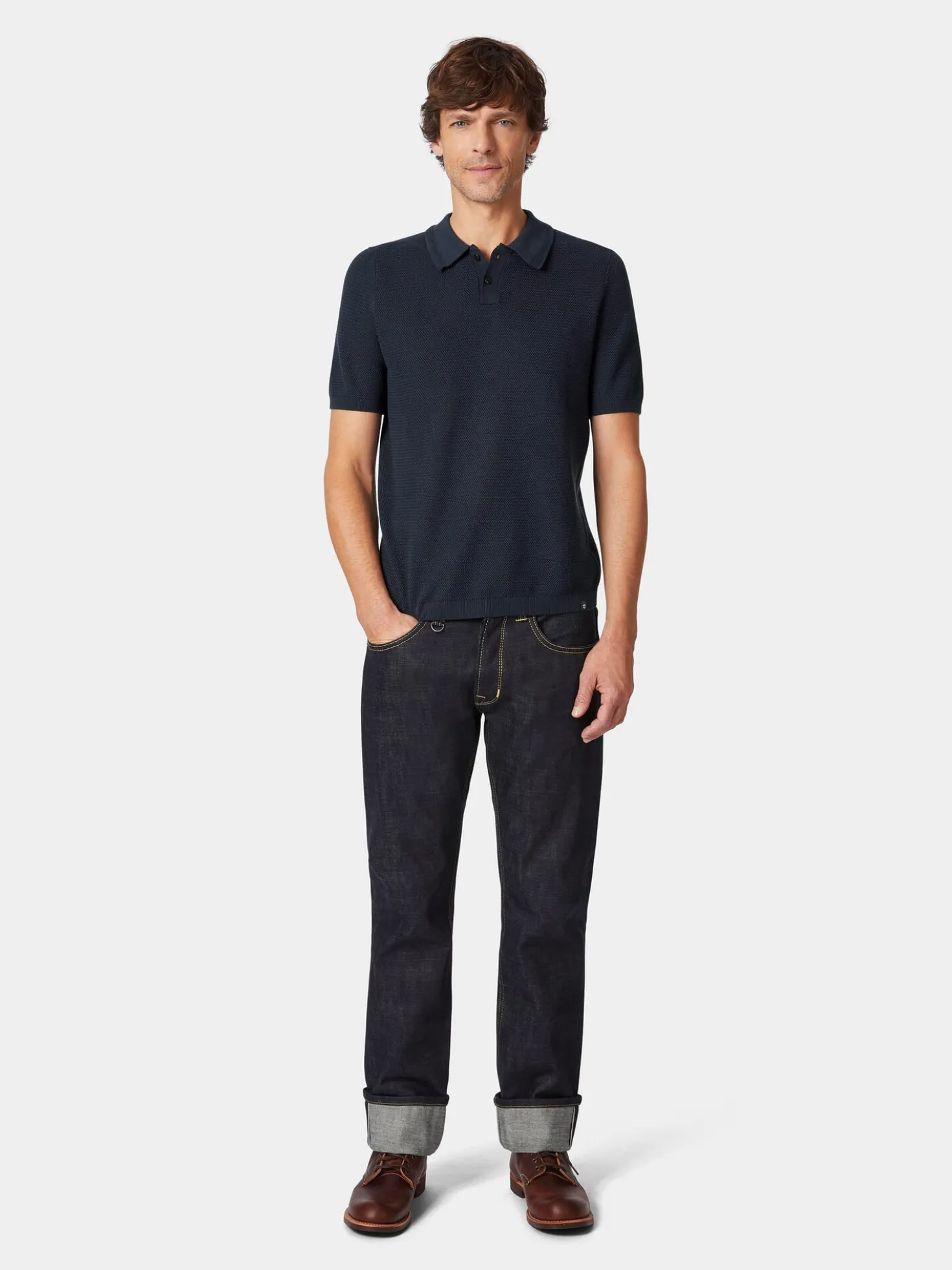 Herren-Poloshirt gestrickt