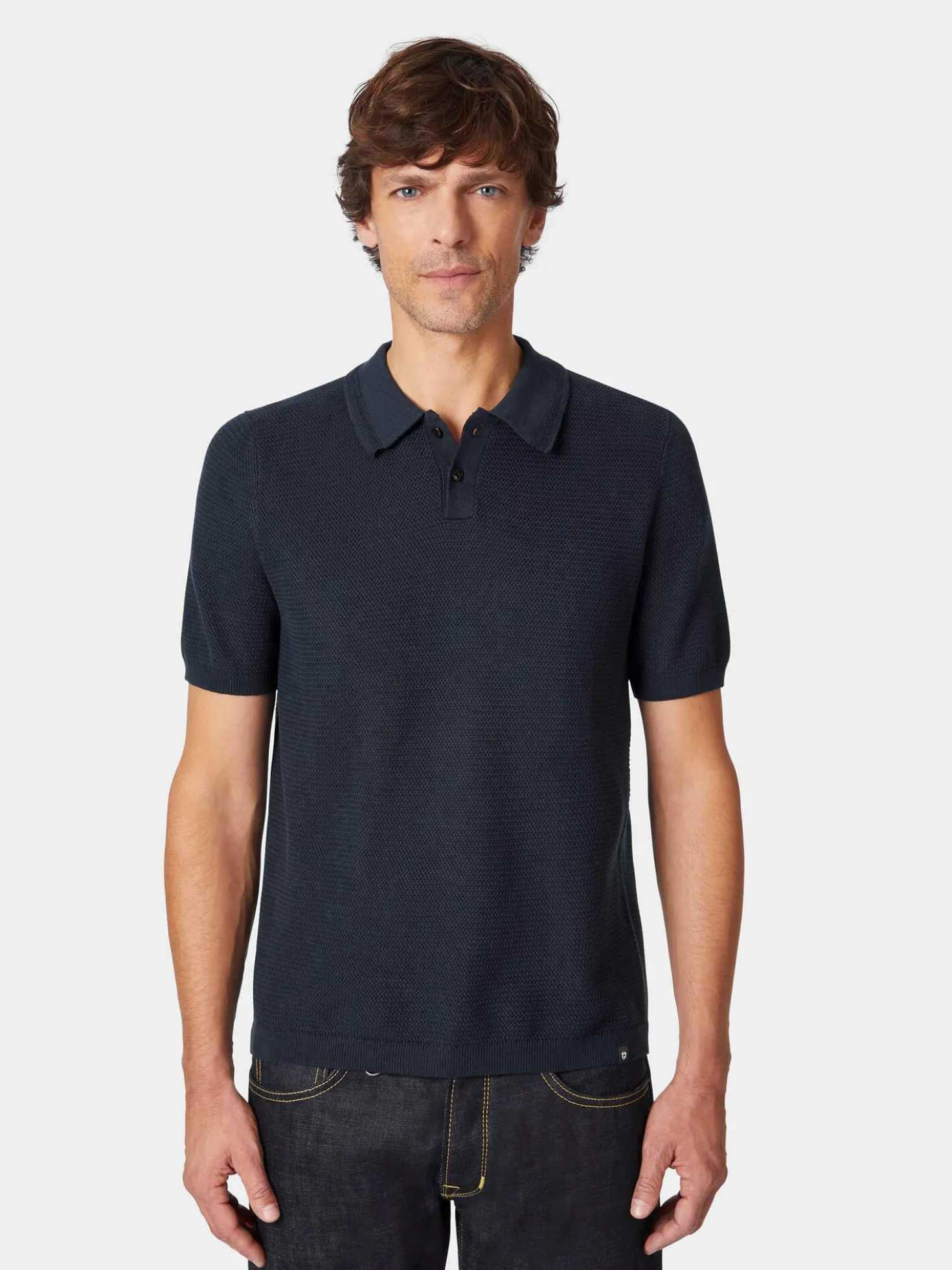 Herren-Poloshirt gestrickt