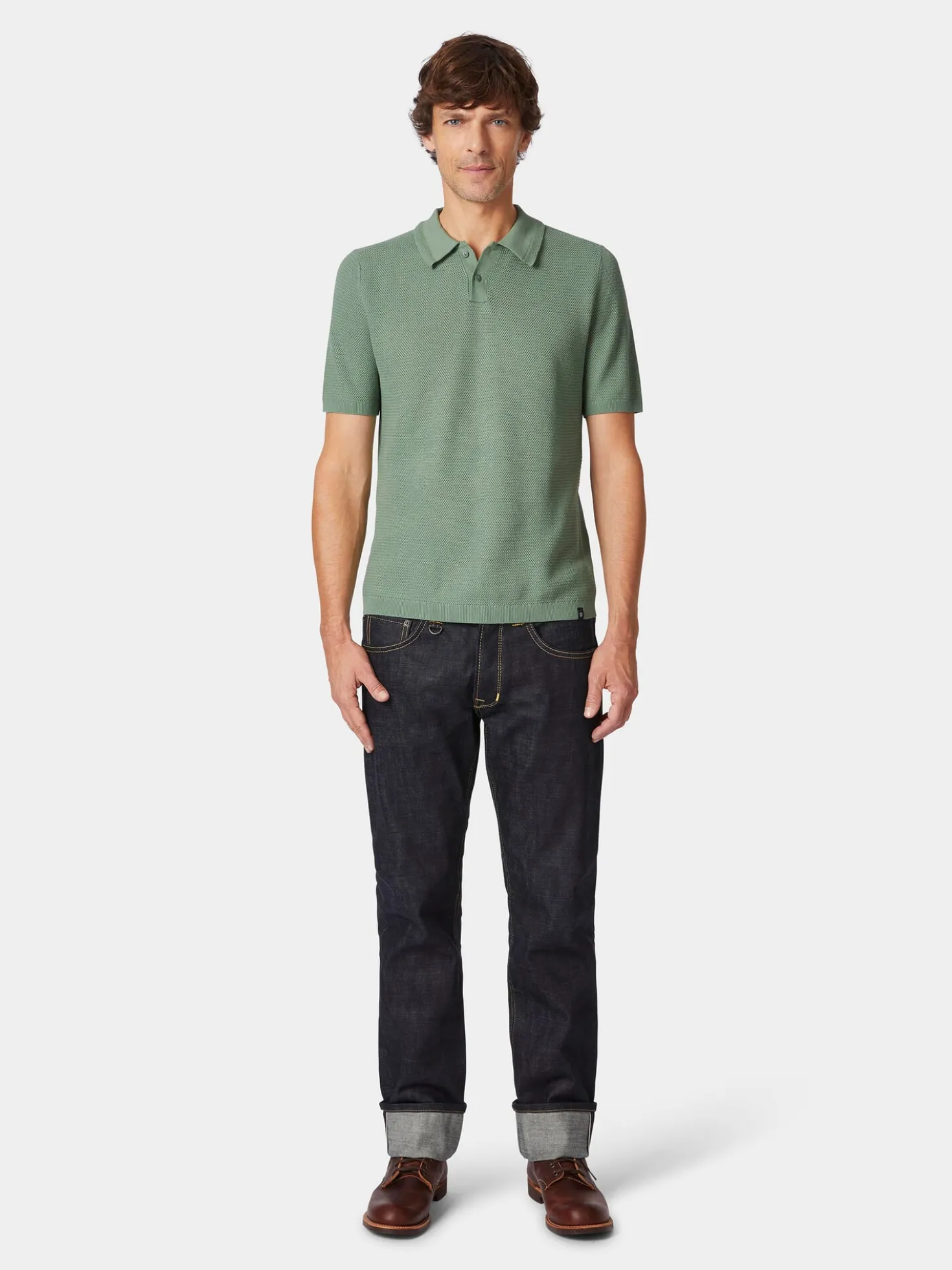 Herren-Poloshirt gestrickt