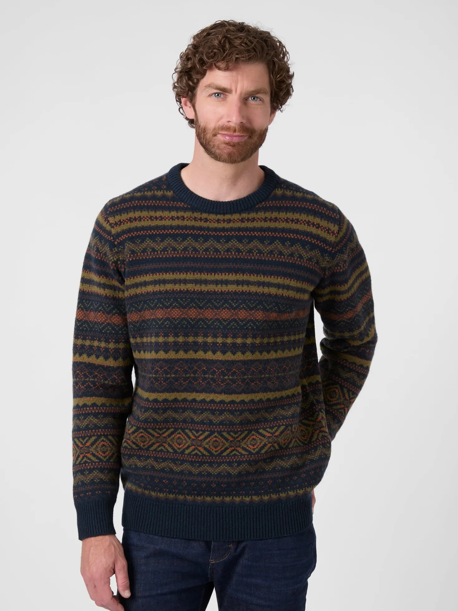 Herrenpullover Wolle gemustert