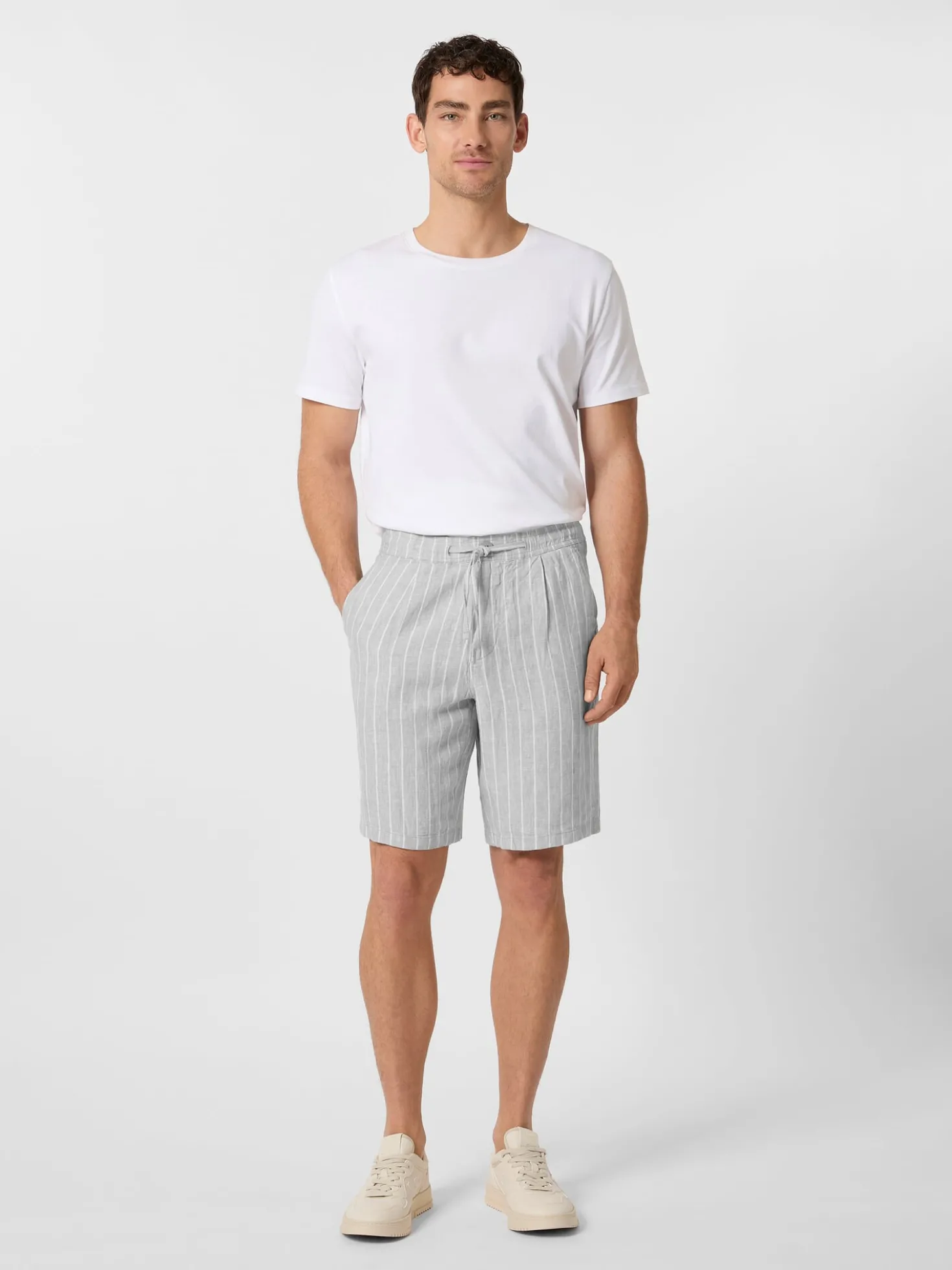 Herrenshorts Leinen gestreift