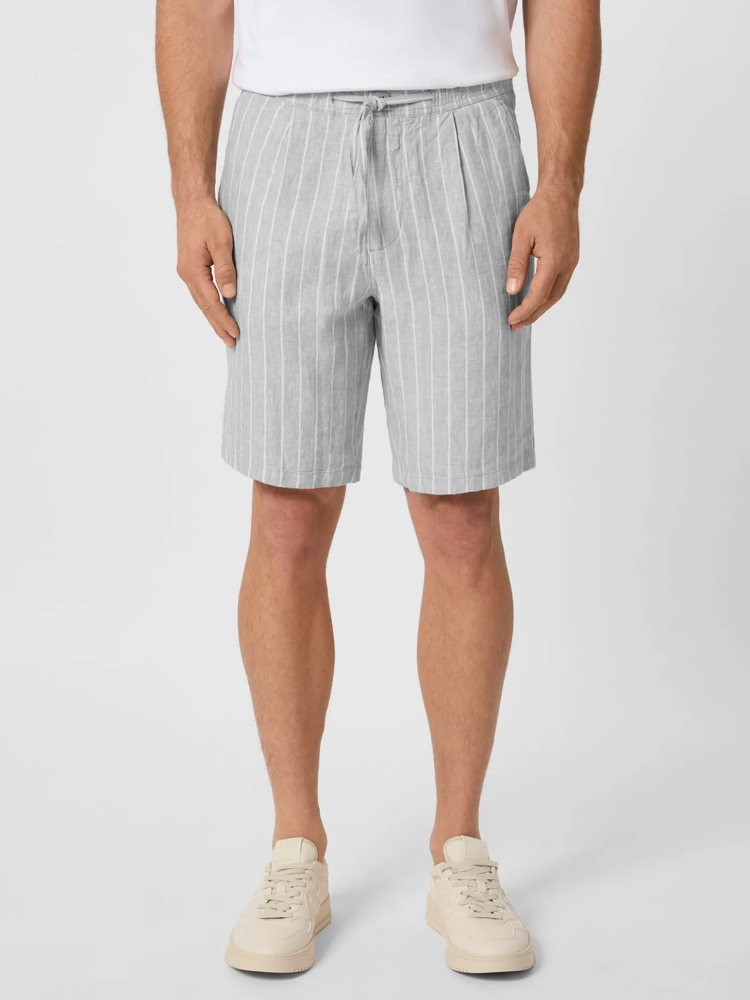 Herrenshorts Leinen gestreift
