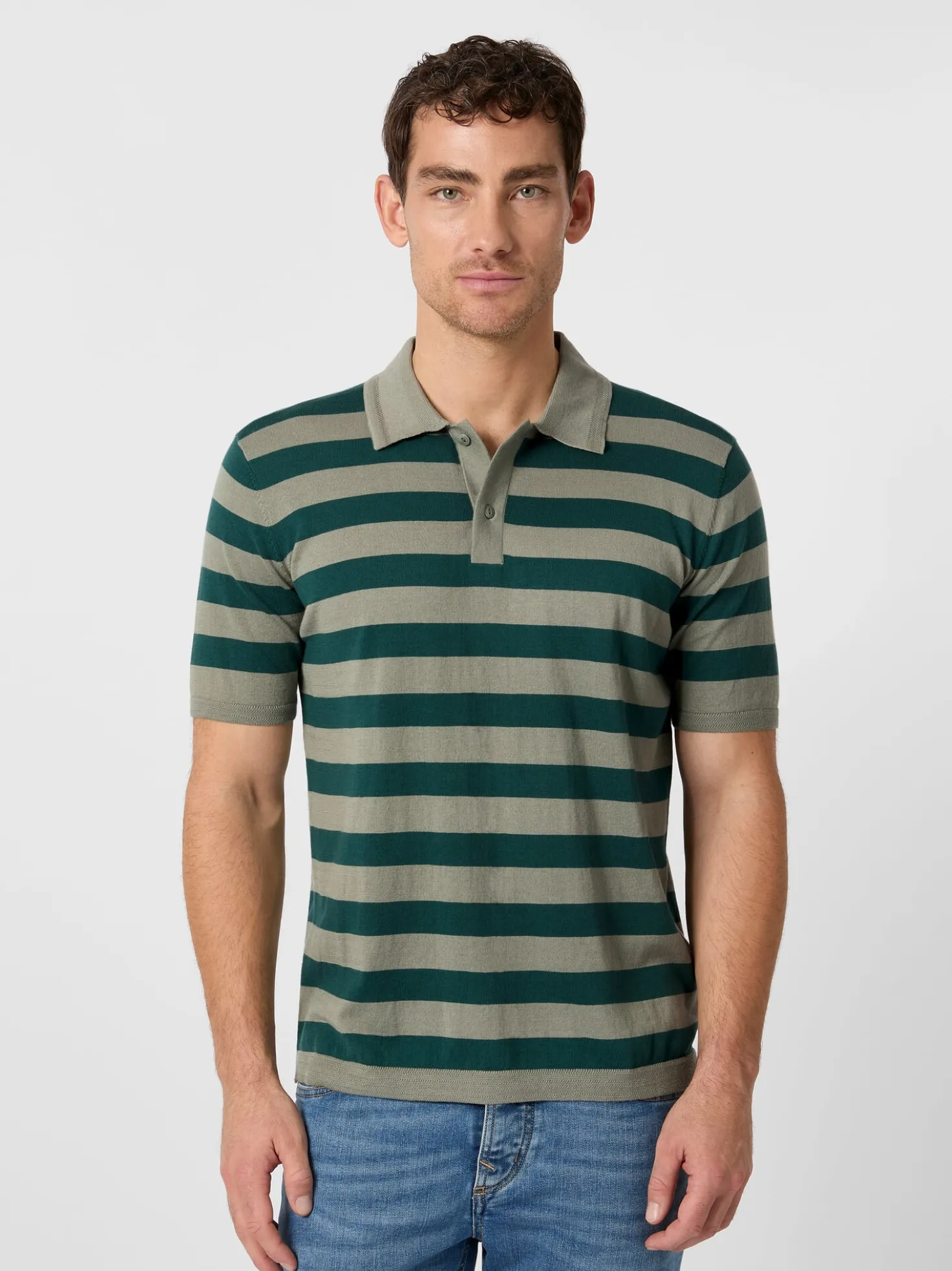 Herren-Strickpolo gestreift