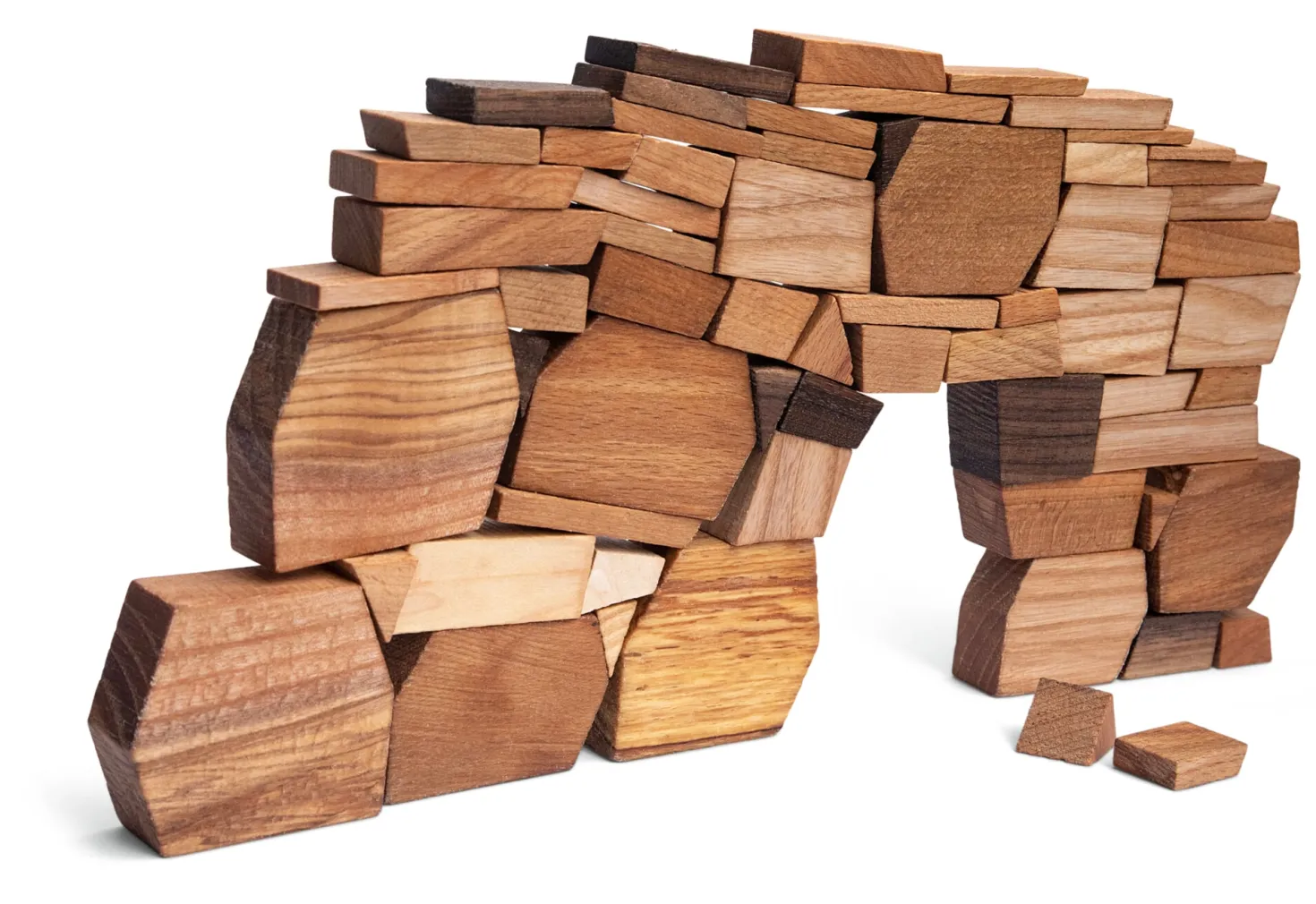 Holzbausteine Mauerspiel
