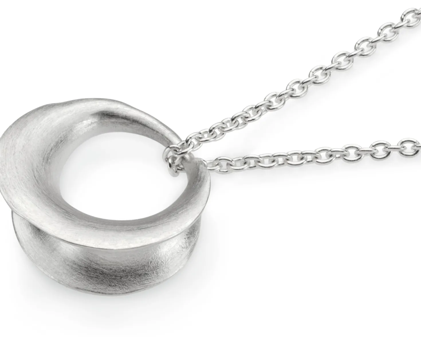 Kette mit Anhänger matt, Silber