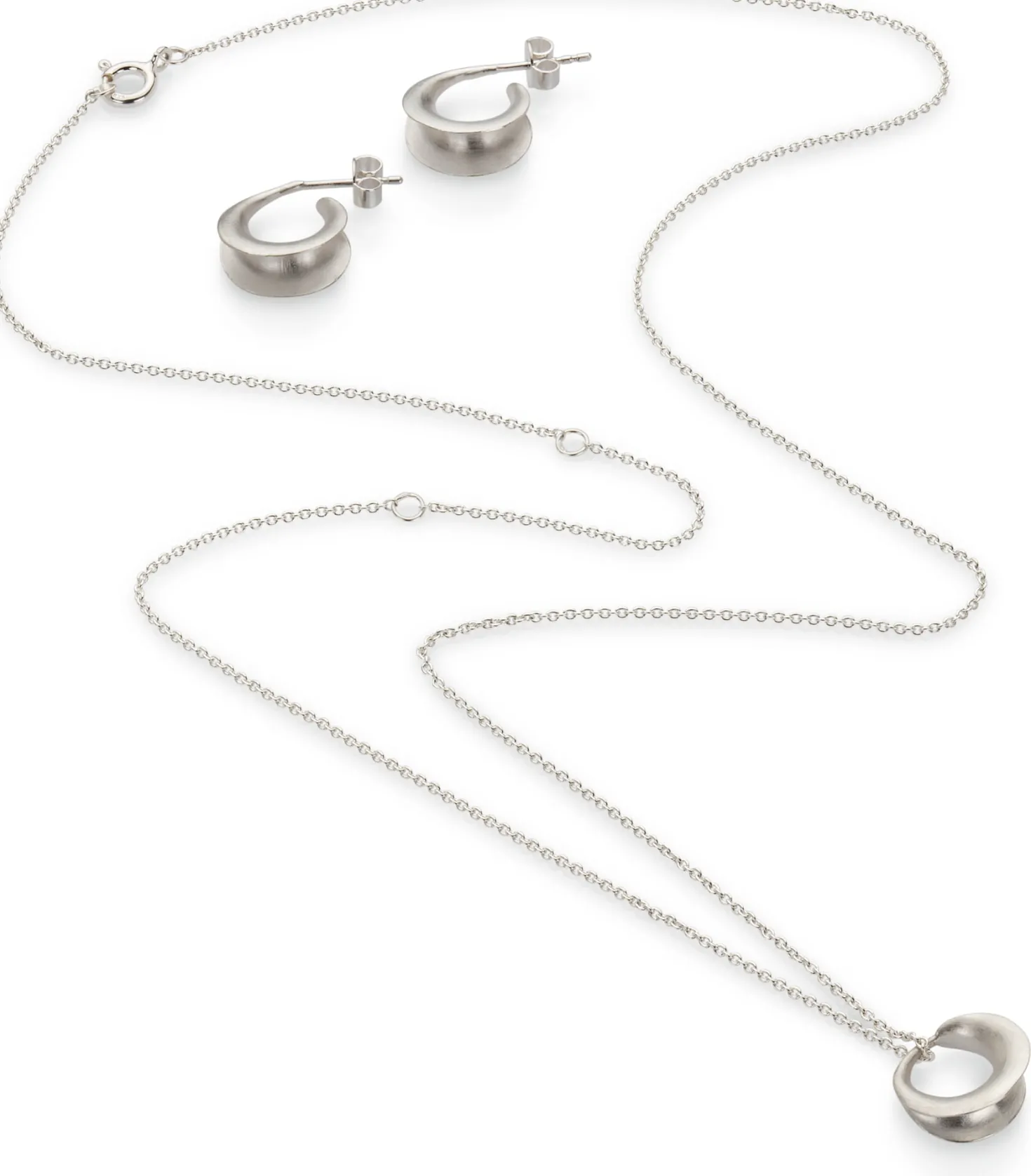 Kette mit Anhänger matt, Silber