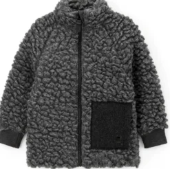 Kinder-Kragenjacke Wollplüsch
