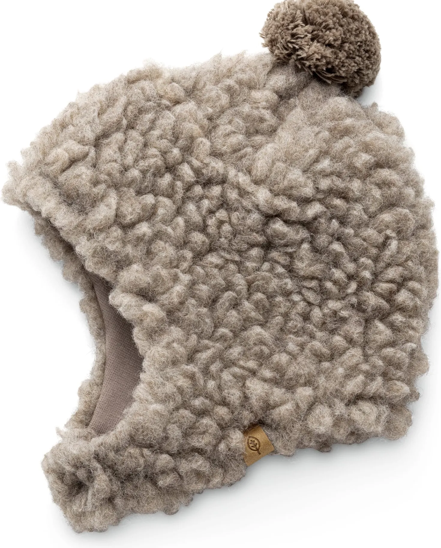 Kinder-Mütze mit Bommel Wollplüsch