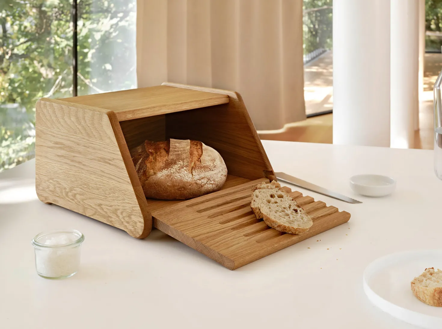 Kleiner Brotkasten Eichenholz