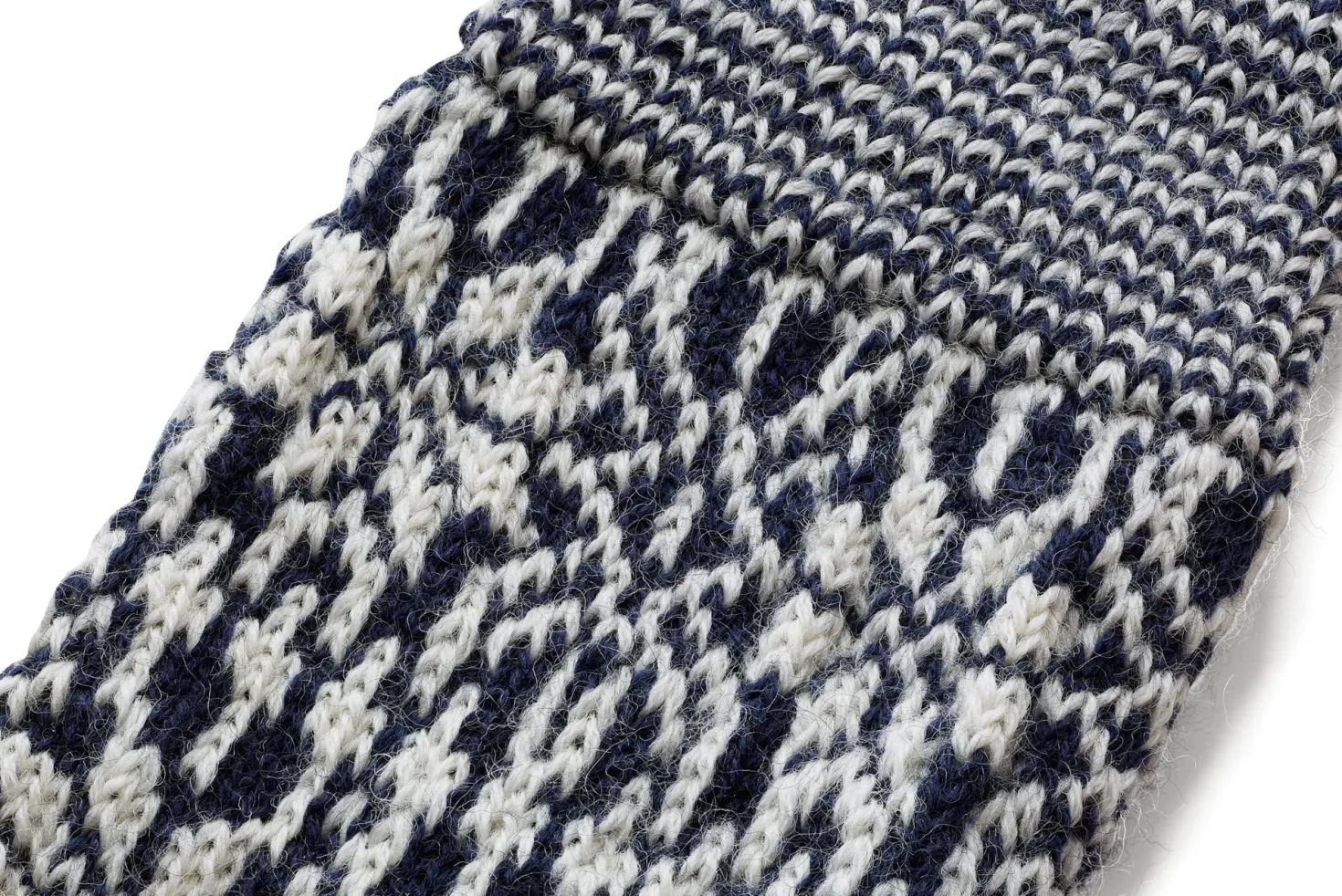Kniestrumpf Jacquard Schurwolle