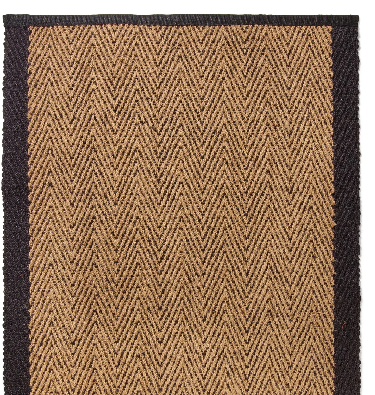 Kokosteppich Fischgrat natur-schwarz