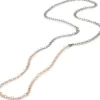 Lange Kette Hammerschlag, Roségold-Oxid