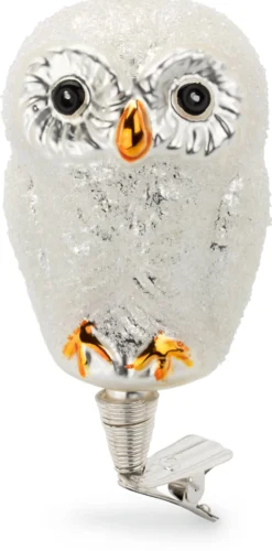 Lauschaer Glas Schneeeule traditionell