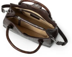 Lederhandtasche geflochten, braun