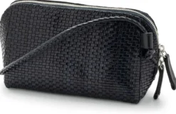 Lederhandtasche geflochten, dunkelblau