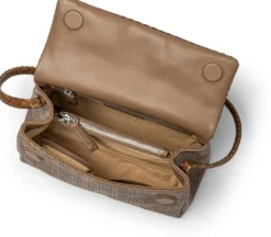 Lederhandtasche geflochten, hellbraun