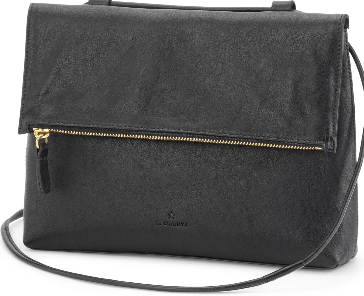 Lederhandtasche, schwarz