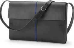 Leder-Umhängetasche klein, schwarz