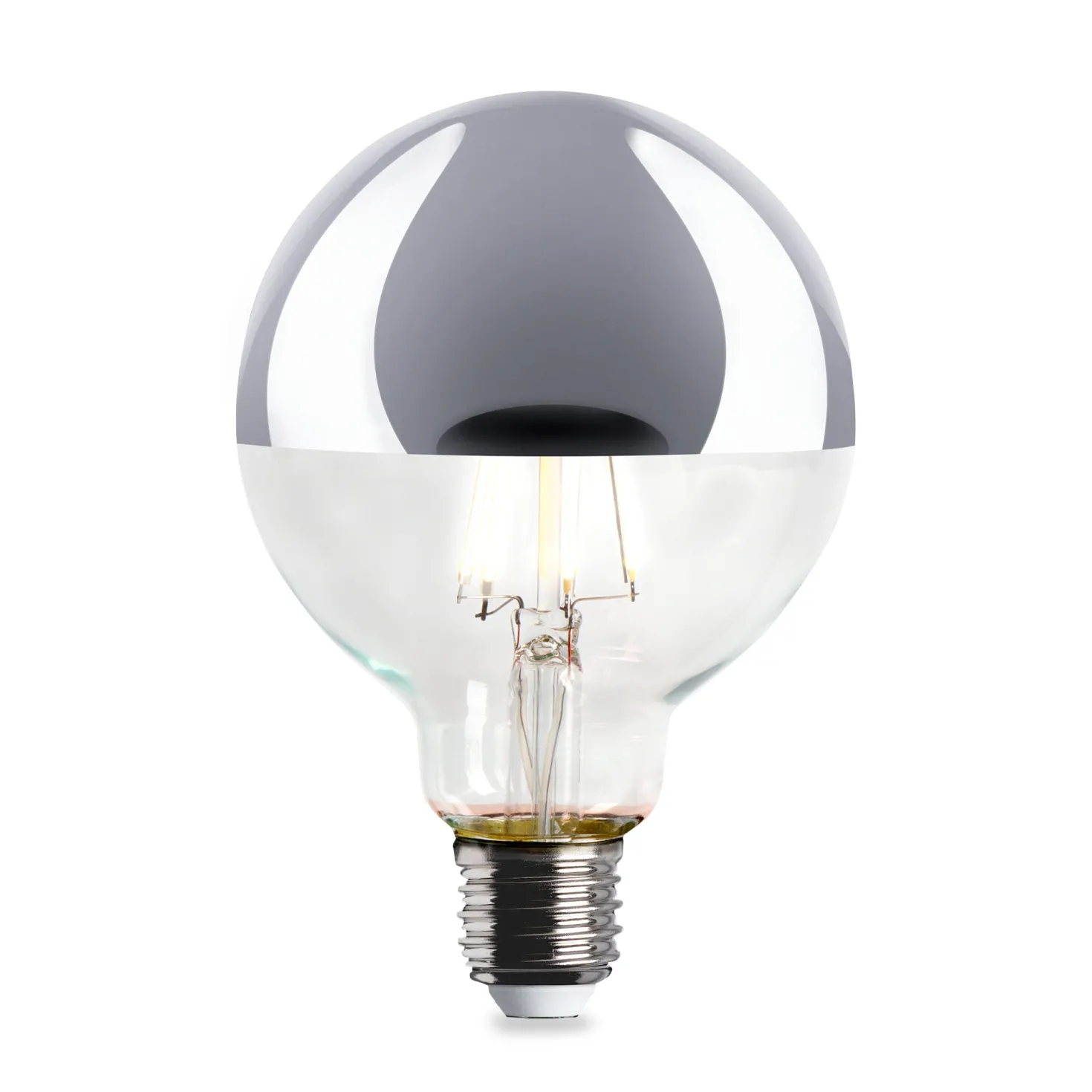 LED-Kopfspiegellampe Globe, Chrom