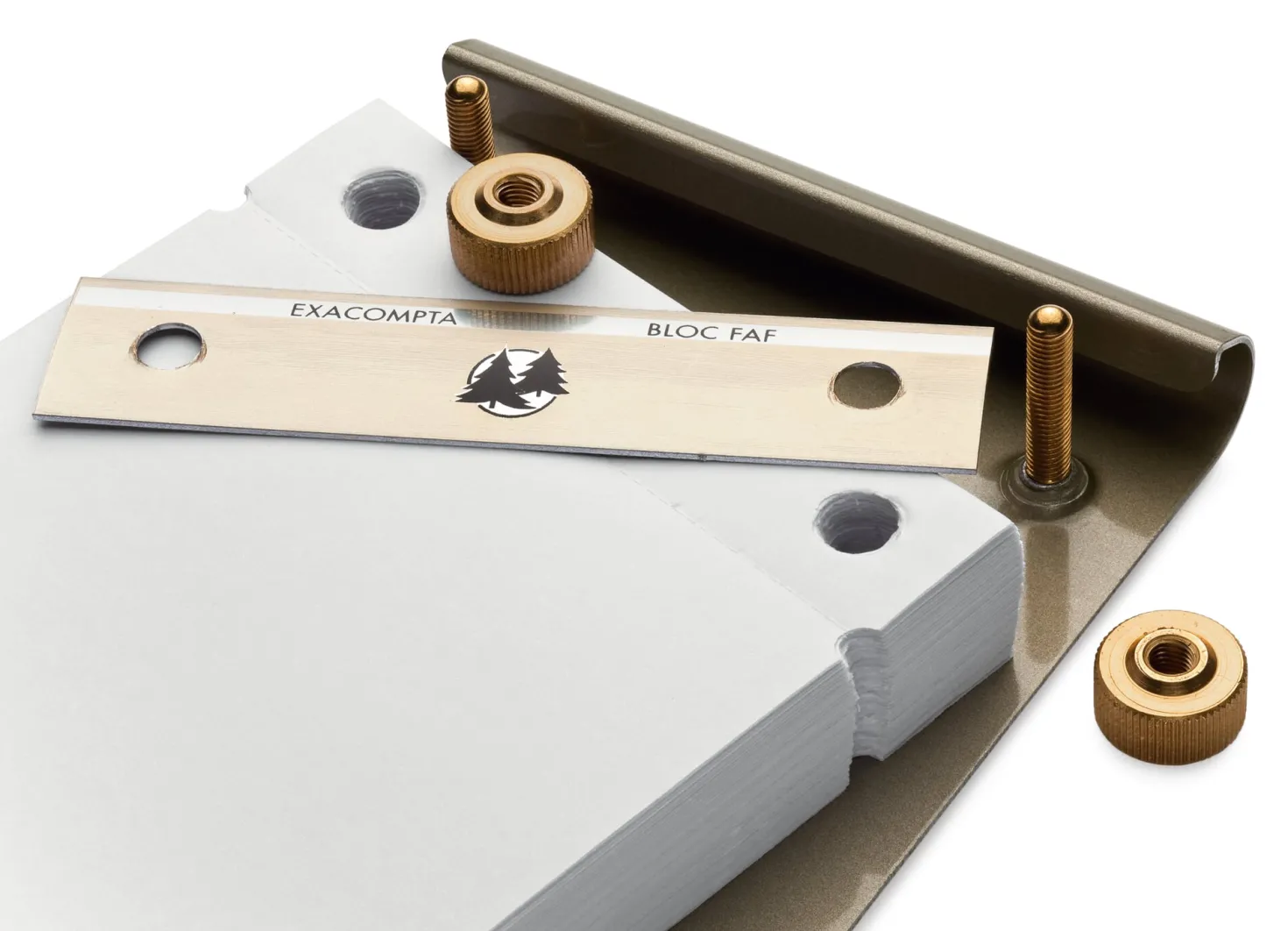 Notizblock Aluminium und Messing