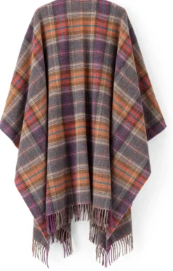 Poncho Lammwolle kariert
