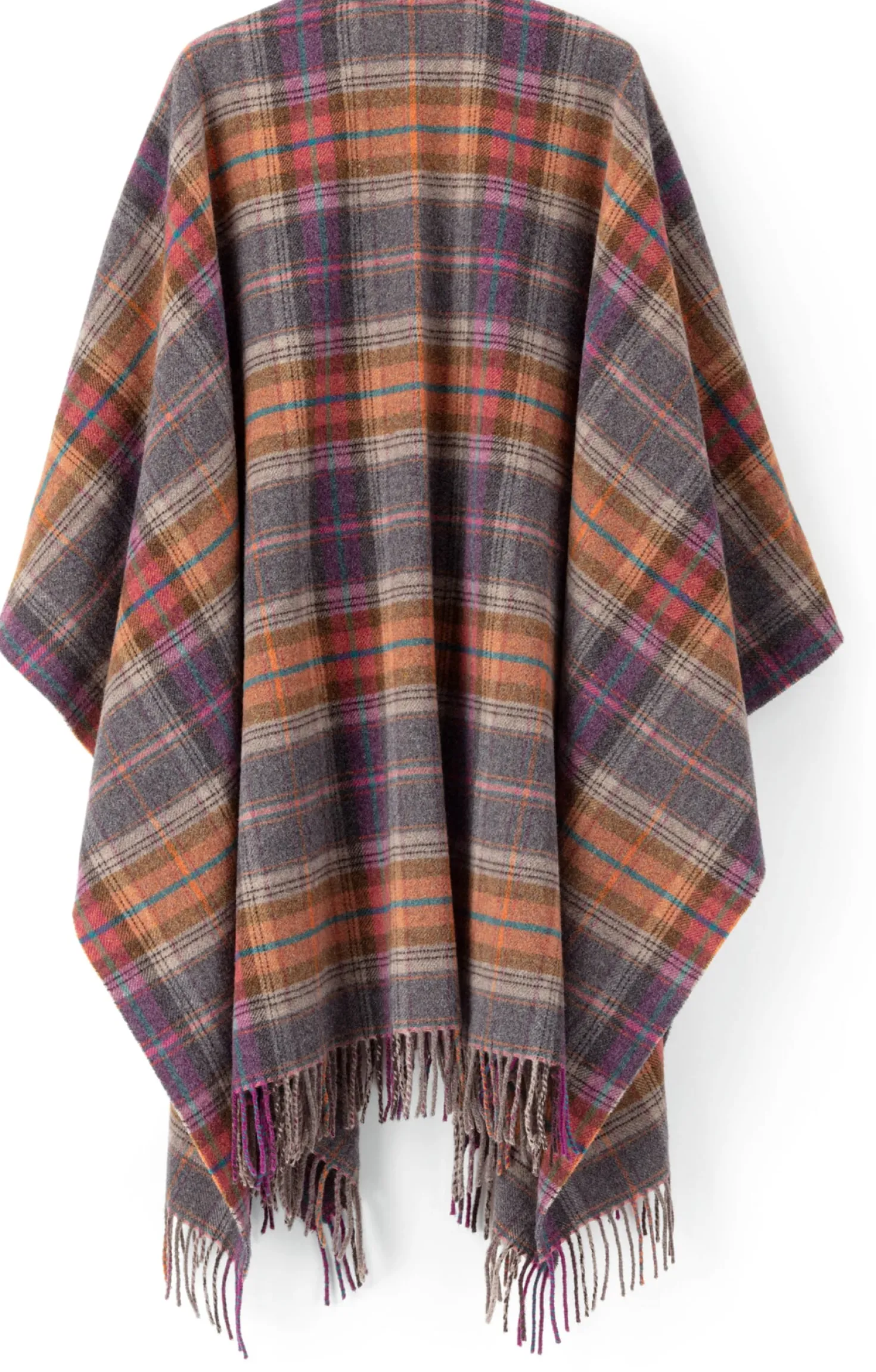 Poncho Lammwolle kariert