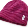 Rippenstrickmütze Kaschmir, Pink-Rot
