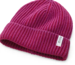 Rippenstrickmütze Kaschmir, Pink-Rot