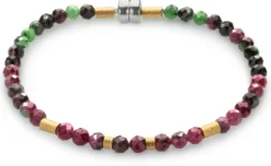 Rubin-Zoisit-Armband, Fuchsia-Grün