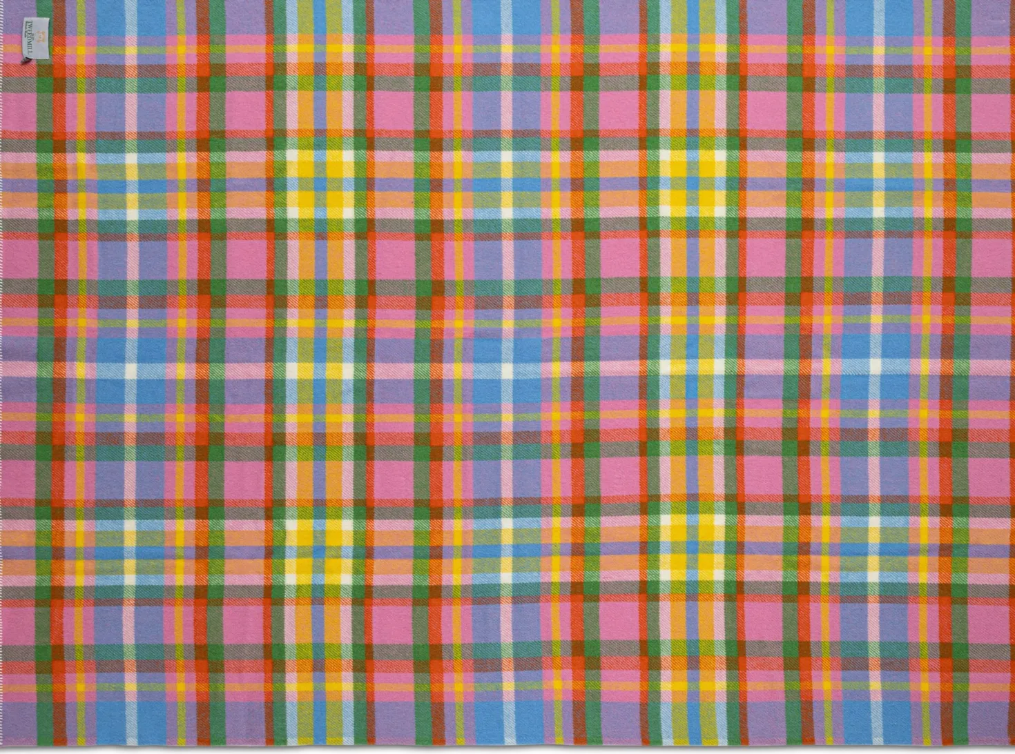 Schurwolldecke bunt kariert