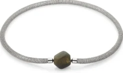 Strick-Collier Muranoglas, Oliv