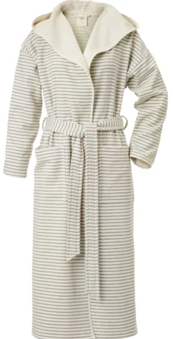 Unisex-Bademantel fein gestreift