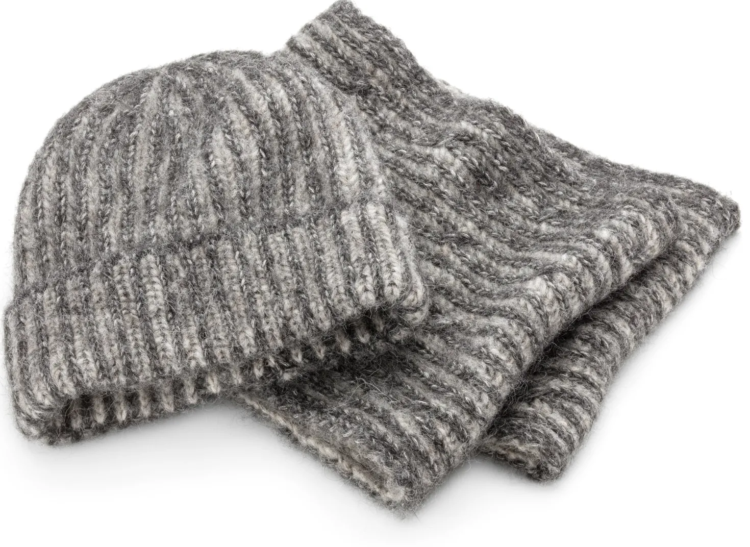 Unisex-Loopschal Rippenstrick, grau