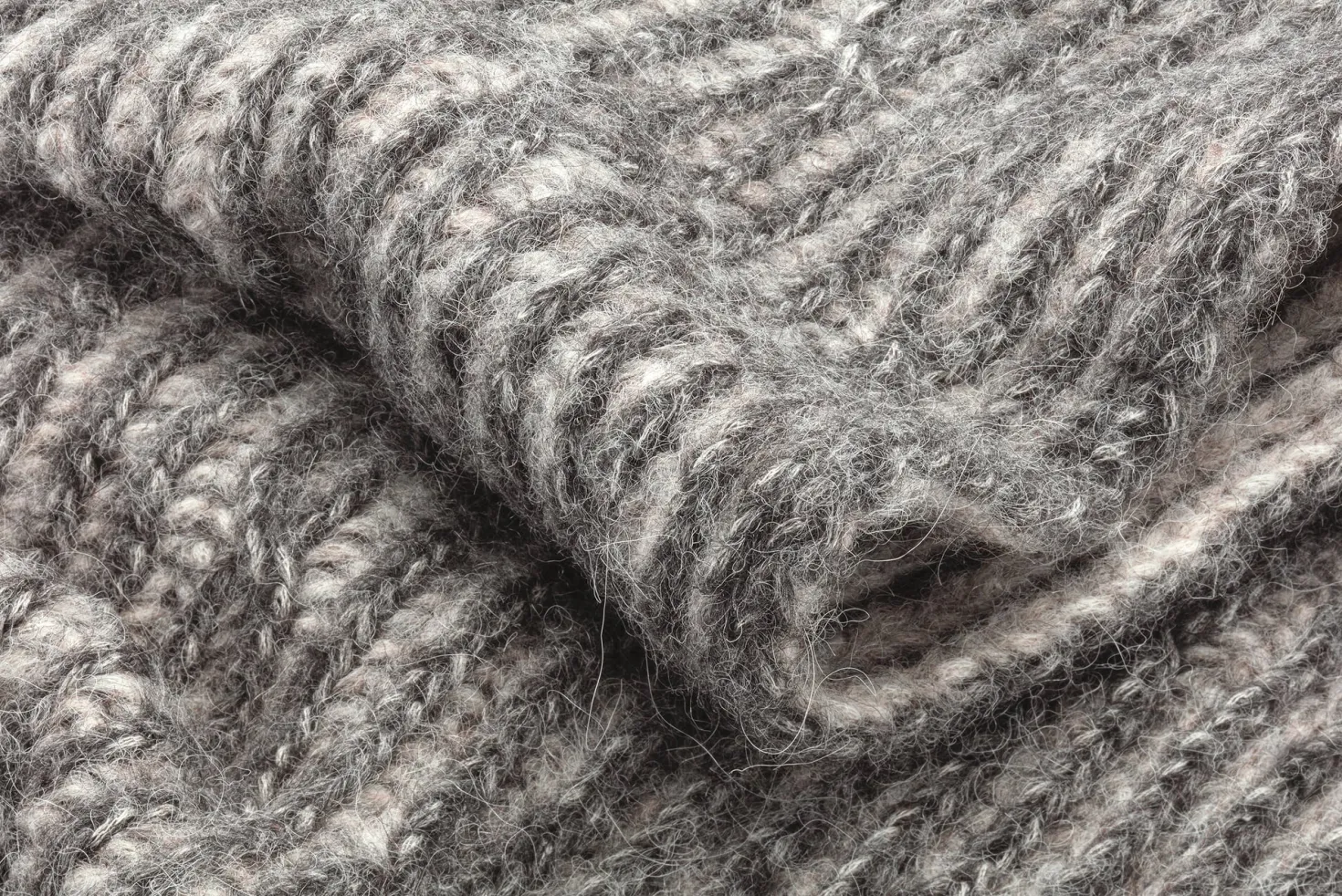 Unisex-Loopschal Rippenstrick, grau