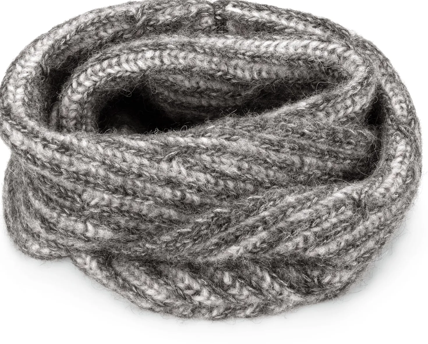 Unisex-Loopschal Rippenstrick, grau