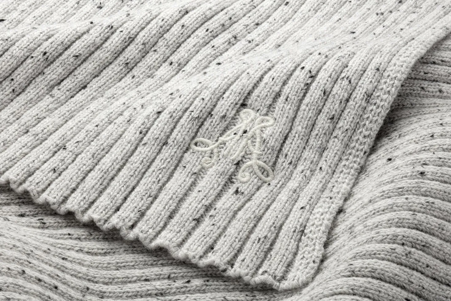 Unisex-Rippenschal meliert, Hellgrau