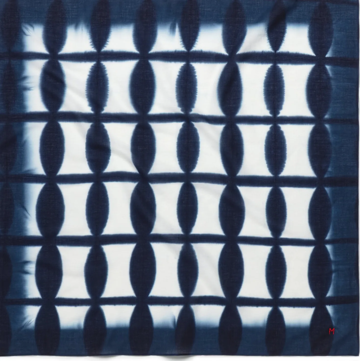 Unisextuch N° 766 Batik, Navy-Weiß