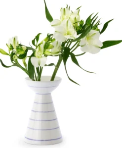 Vase Keramik handbemalt blau