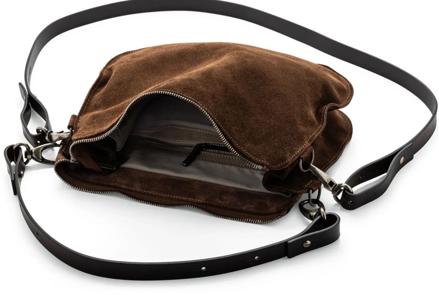 Veloursledertasche, braun