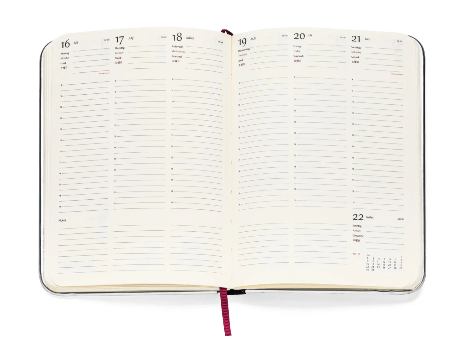 Wochenkalender Metallkante 2027