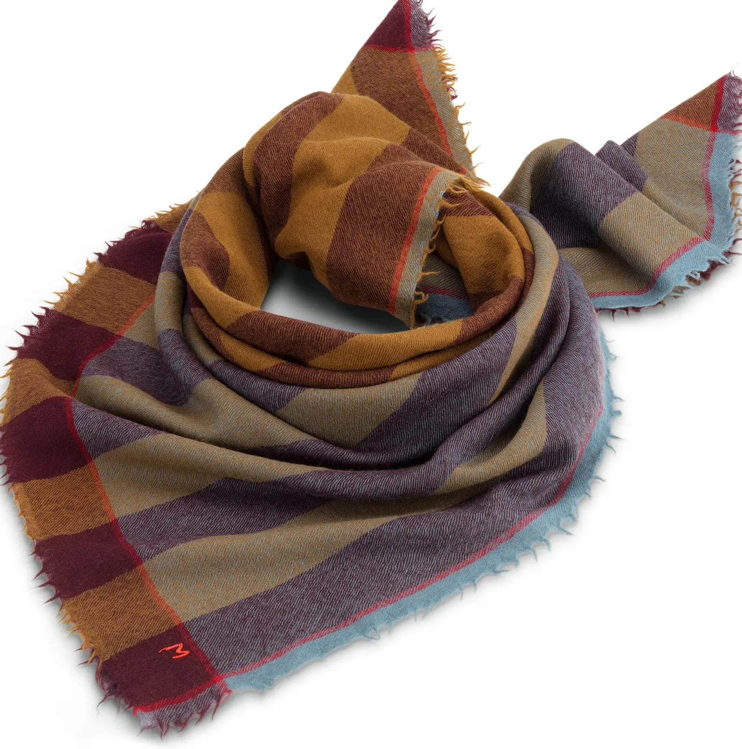 Wolltuch mit Kaschmiranteil N° 854, Blau